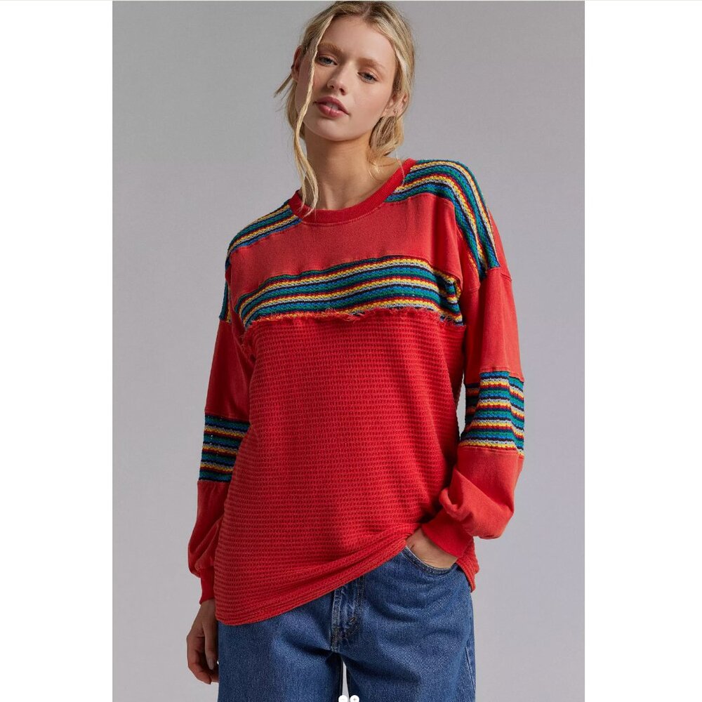 NWOT BDG X Urban Outfitters Apollo Oversized Embroidered Long Sleeve Tee